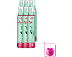 6 x WellaFlex Hold Ultra Strong Mousse - Haarmousse - Langdurige Versteviging - Flexibele Textuur - 200 ml - Bulkverpakking - Haarversteviging - Douchemop - Haar fixatie
