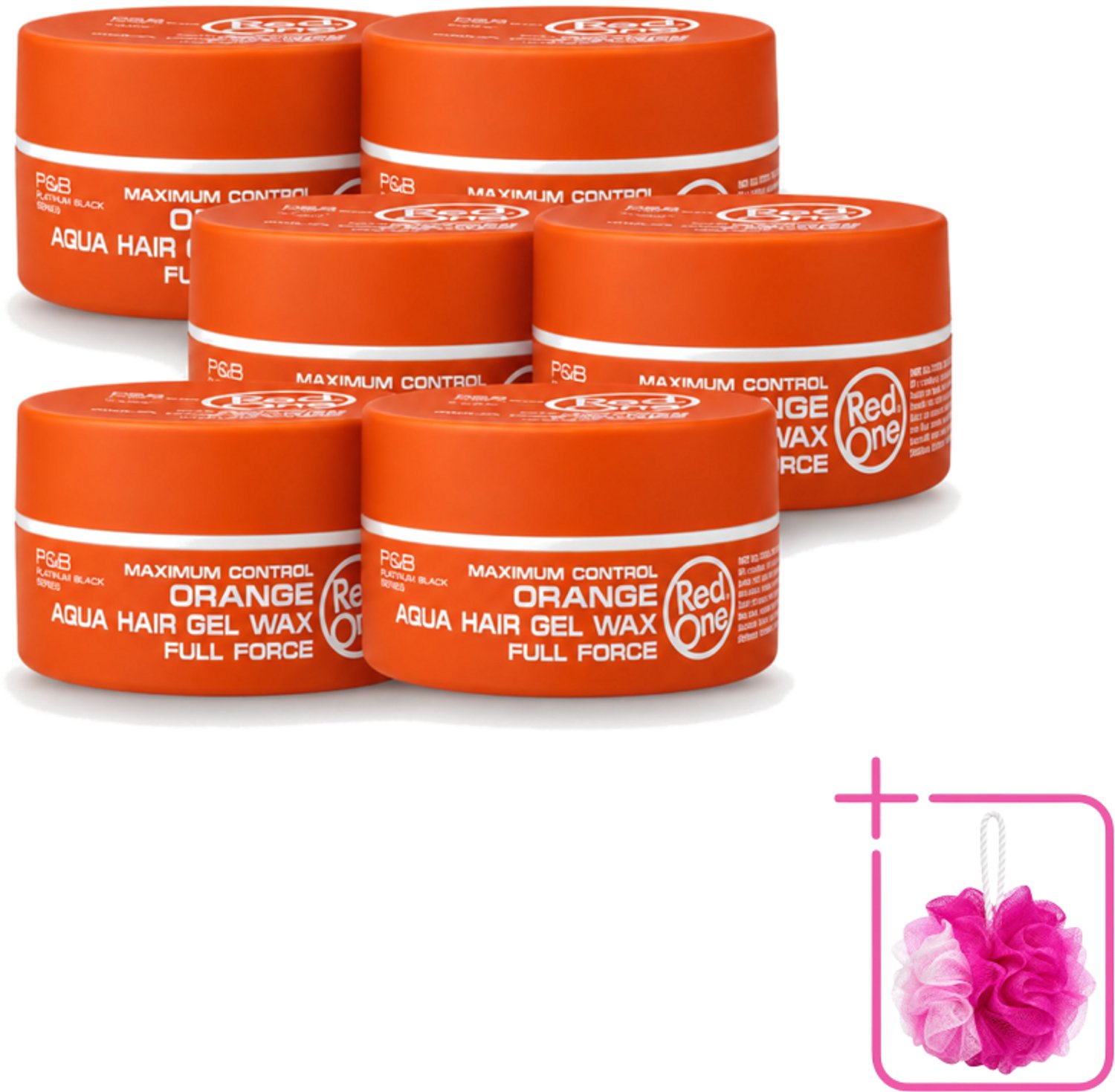 6 x Red One - Haarwax - Aqua Orange - Verfrissende Styling - Voor Sterke Hold & Glanzende Finish - 150 ml - Bulkverpakking - Haarwax - Aqua Orange