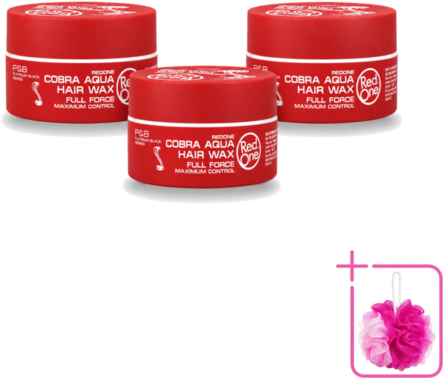 3 x Red One - Haarwax - Cobra Aqua - Maximale Controle - Voor Krachtige Hold & Glans - 150 ml - Bulkverpakking - Haarwax - Stylingwax