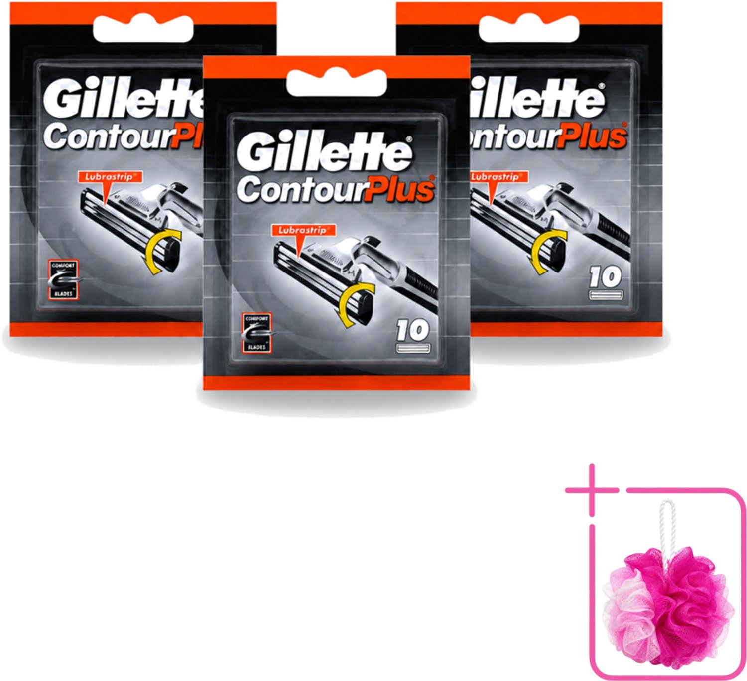 3 x Gillette Contour Plus – Wegwerpscheermesjes – 10 mesjes - Bulkverpakking - Scheermesjes - Scheermes
