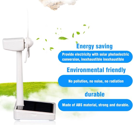 Mini Zonne-energie Windmolen - Educatief Speelgoed voor Kinderen en Desk Decoratie - Wetenschappelijk Leerhulpmiddel — afbeelding 4