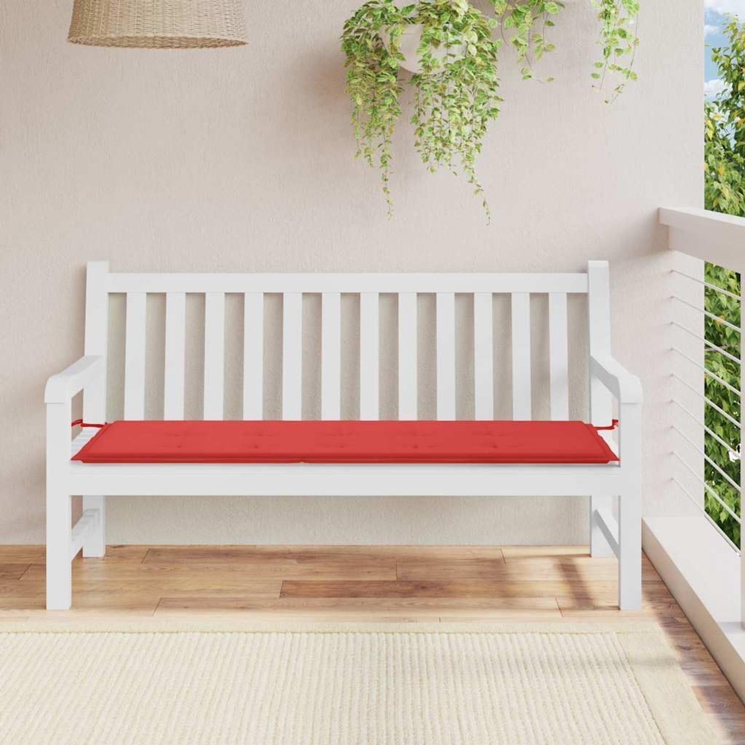 Tuinbank kussen rood 150x50x3 cm Oxford-stof