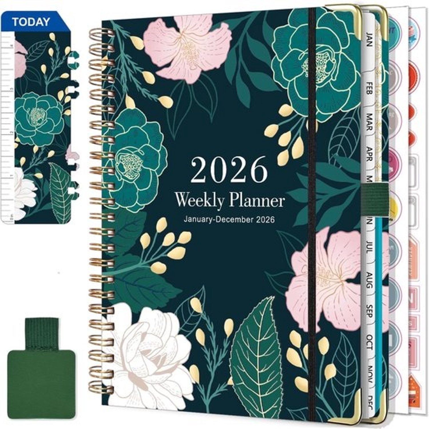 Weekplanner 2026 - A5 academisch dagboek - Januari-december met stickers en accessoires
