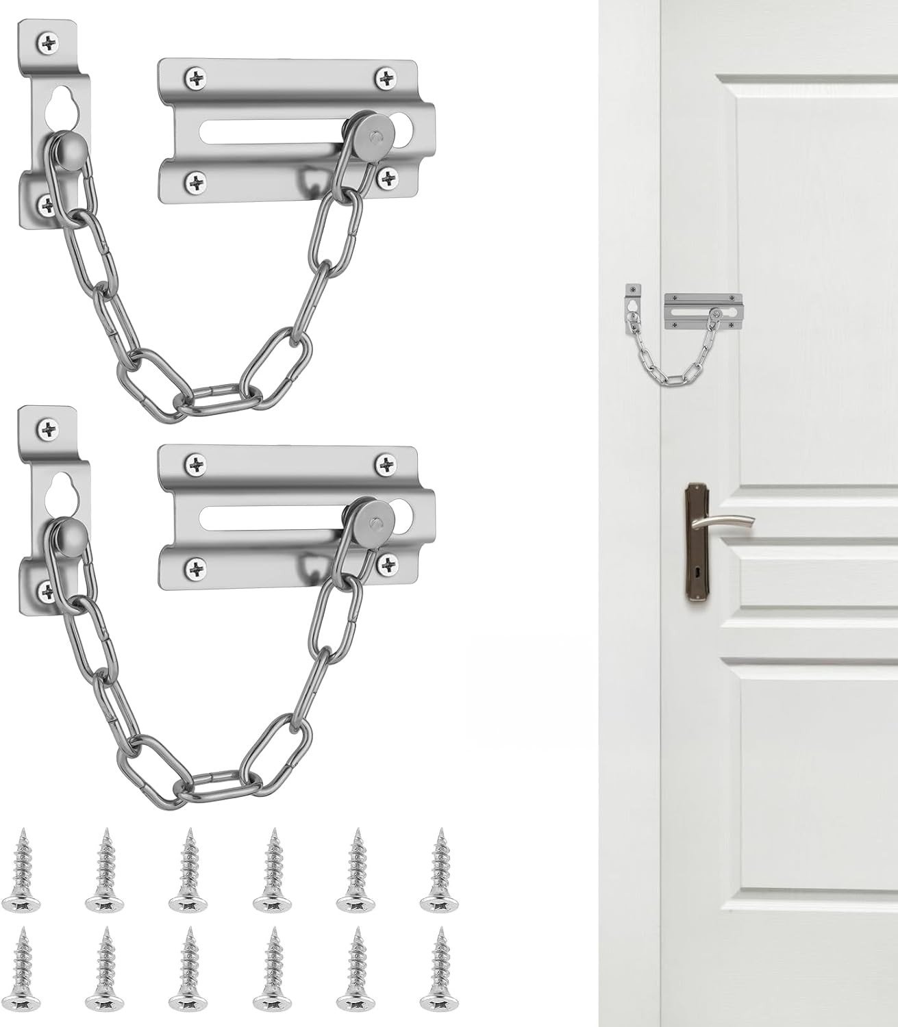 Robuuste Turquoise Kettingslot Set van 2, Dikke Beveiligingsketting voor Deuren en Ramen, Veiligheidsslot voor Thuis en Hotel