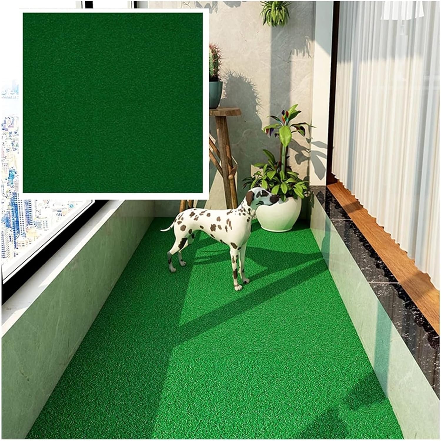 Kunstgras, kunstgras grasgazon, wasbare niet-vervagende keuken balkon commerciële tapijttegel, 50 x 50 cm (kleur: groen-a, maat: 10 stuks)