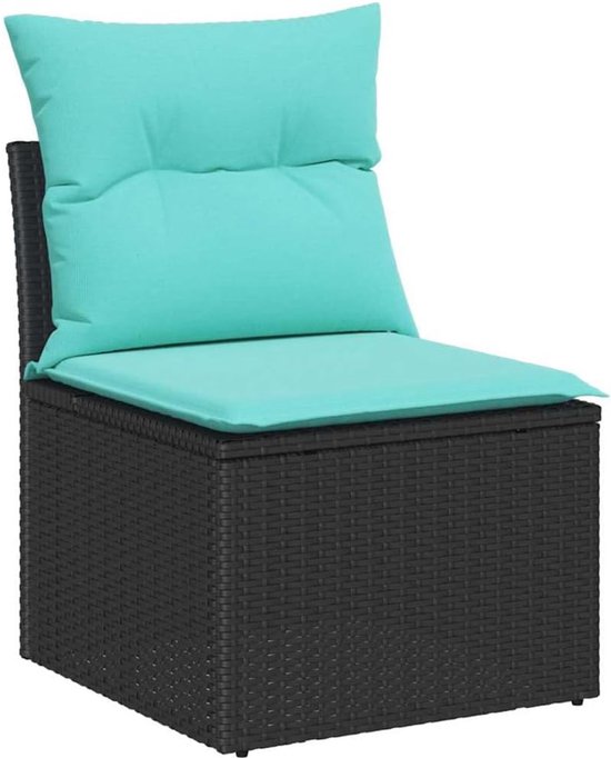 Poly rotan modulair tuinset zwart 33.5 — afbeelding 5