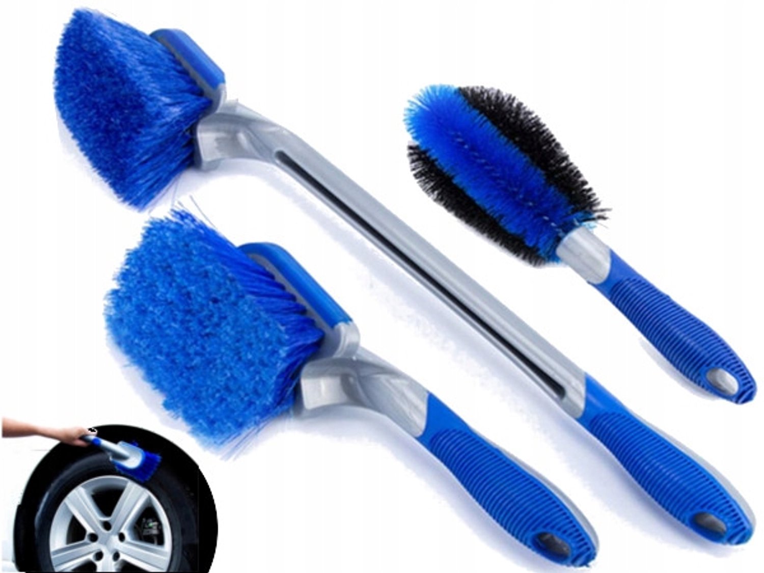 3x Professionele Borstels voor Velgen, Banden & Kappen - XL