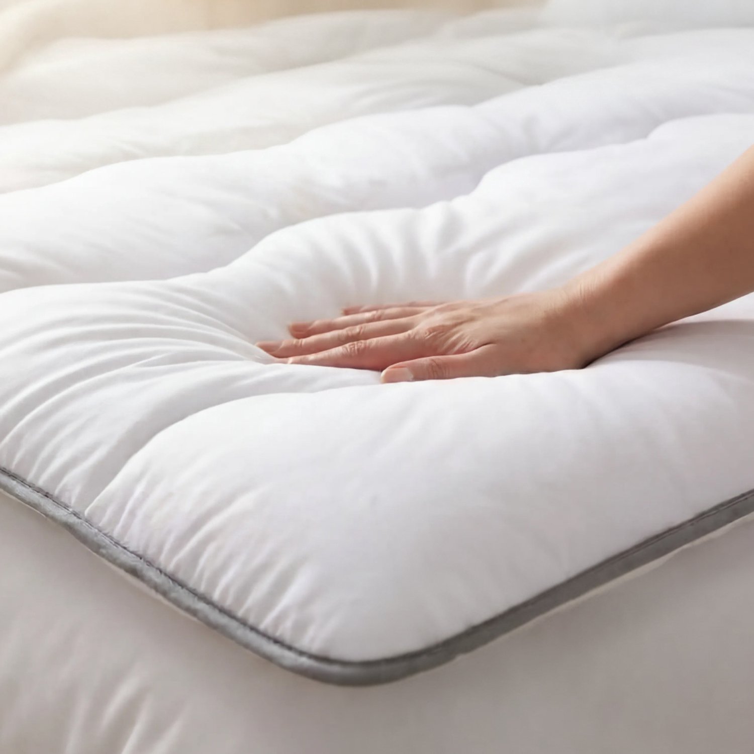 CASABEL Cloud Matras Topper 180 x 200 cm van microvezel - Optimaal comfort - Zacht, anti-mijt, ademend Wit