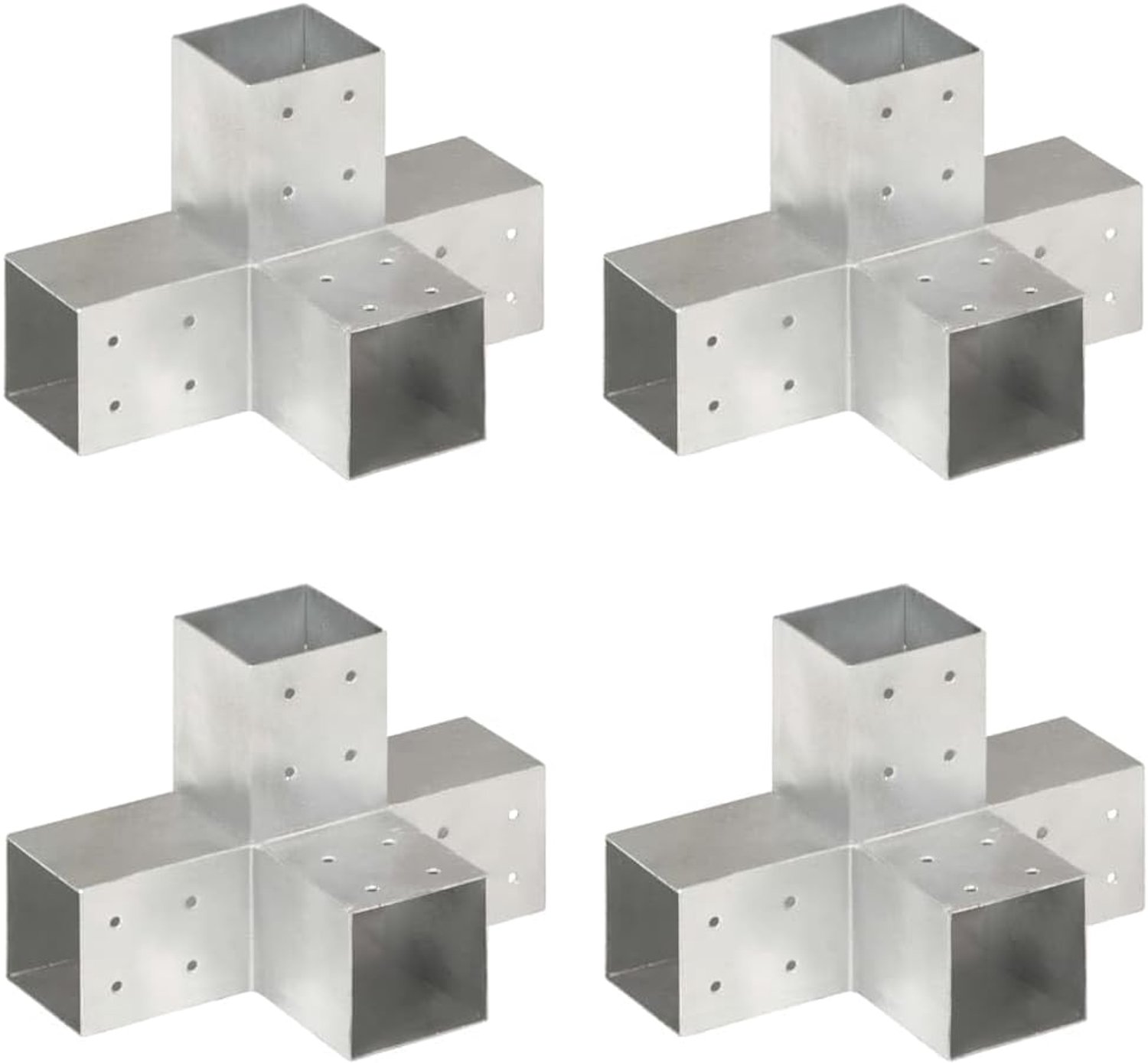 Paalverbinders 4 st. X-vorm 81 x 81 mm houtconnector
