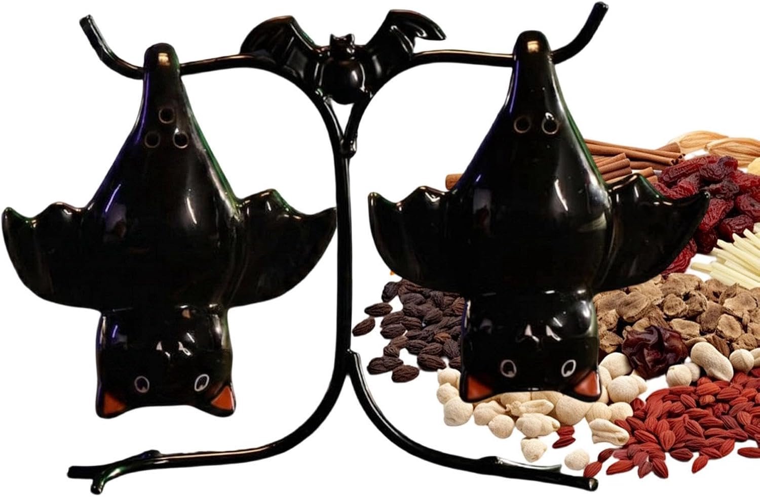 Mooie zout- en pepervaatjes van keramiek, kruiden, 380 g
