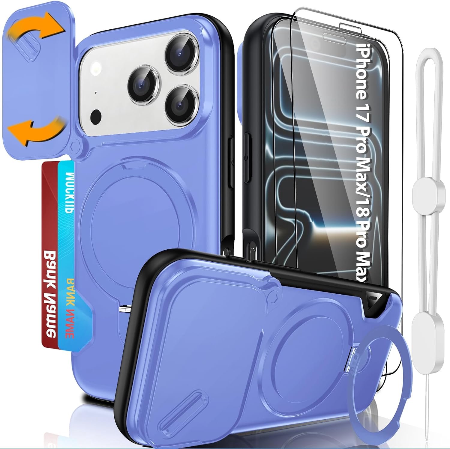 Dizn Kaarthouder Hoesje voor iPhone 17 Pro Max: vingerhouder ring