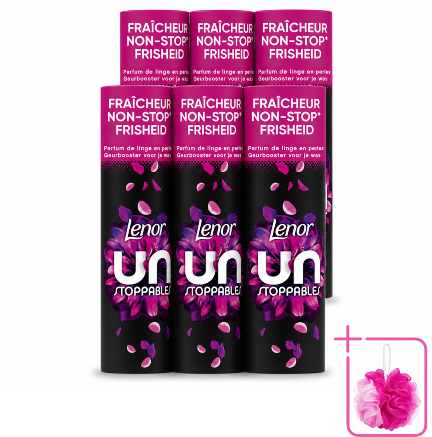 6 x Lenor Unstoppables - Geurbooster - Bloemen Fris - Non-Stop Frisheid - 19 Wasbeurten - Bulkverpakking - Geurbooster - Douchemop - Bloemige geur
