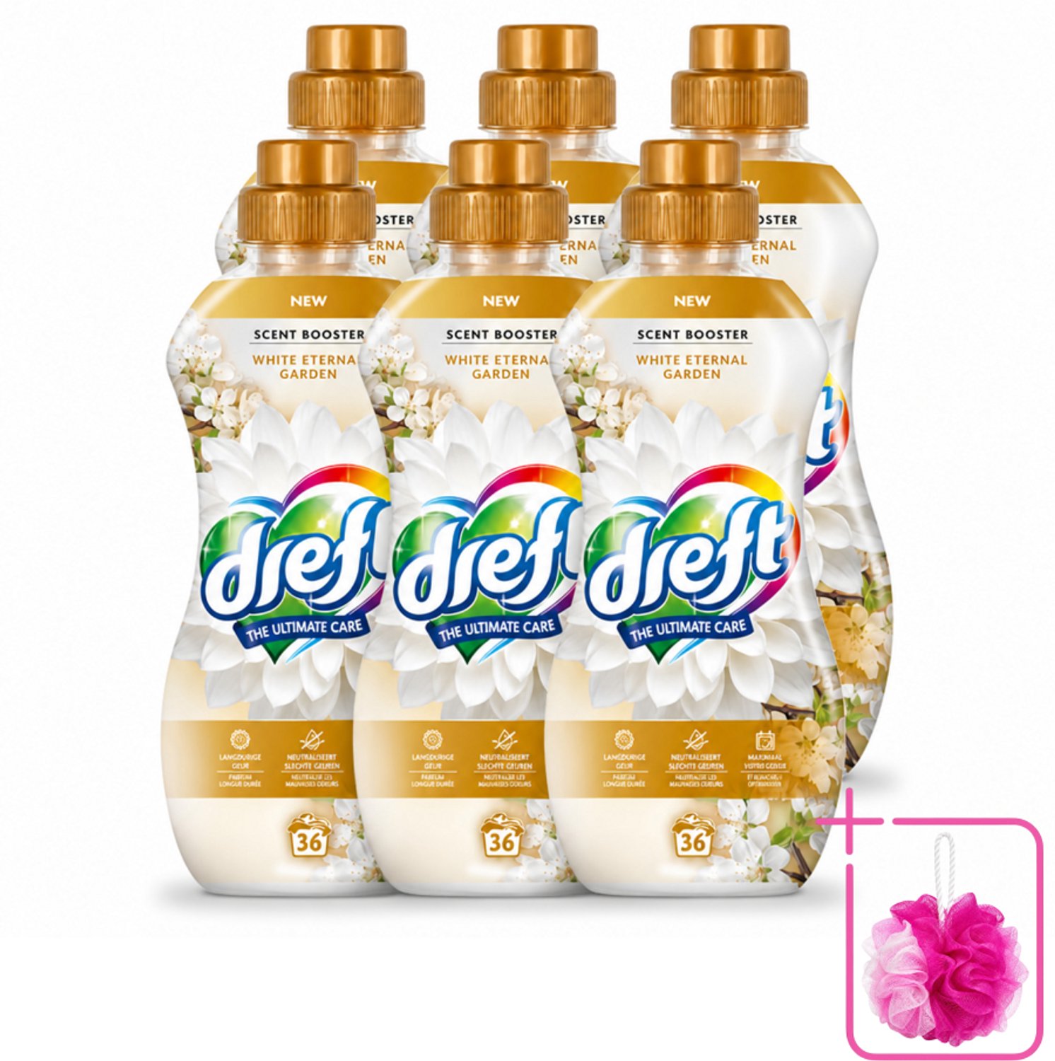 6 x Dreft – White Eternal Garden – Vloeibare Geurbooster – 720 ml – 36 wasbeurten - Bulkverpakking - Wasgeur - Douchemop - Wasgeurbooster