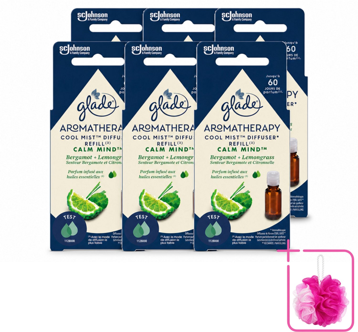 6 x Glade – Aromatherapy Mist Diffuser Navulling – Calm Mind – 17,4 ml - Bulkverpakking - Aromatherapie - Douchemop - Ontspanning