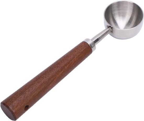 Vintage Koffiemaatlepel, 304 Roestvrijstalen Koffieschep met Walnoot Handvat, 10 G Capaciteit voor Koffie Thee Bakingrediënten (formaat zilver) — afbeelding 5