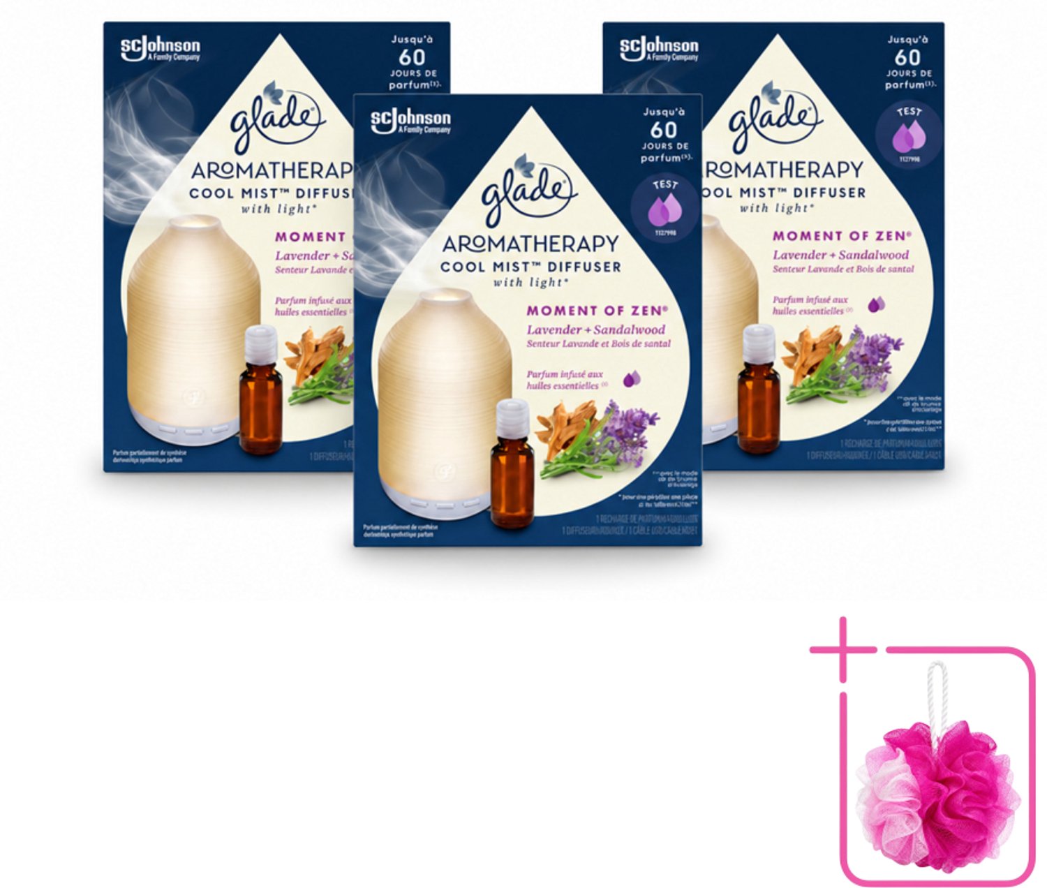 3 x Glade – Aromatherapy Mist Diffuser – Starterpakket – Houder + Moment of Zen Navulling - 17,4 ml - Bulkverpakking - Aromatherapie - Douchemop - Ontspanning