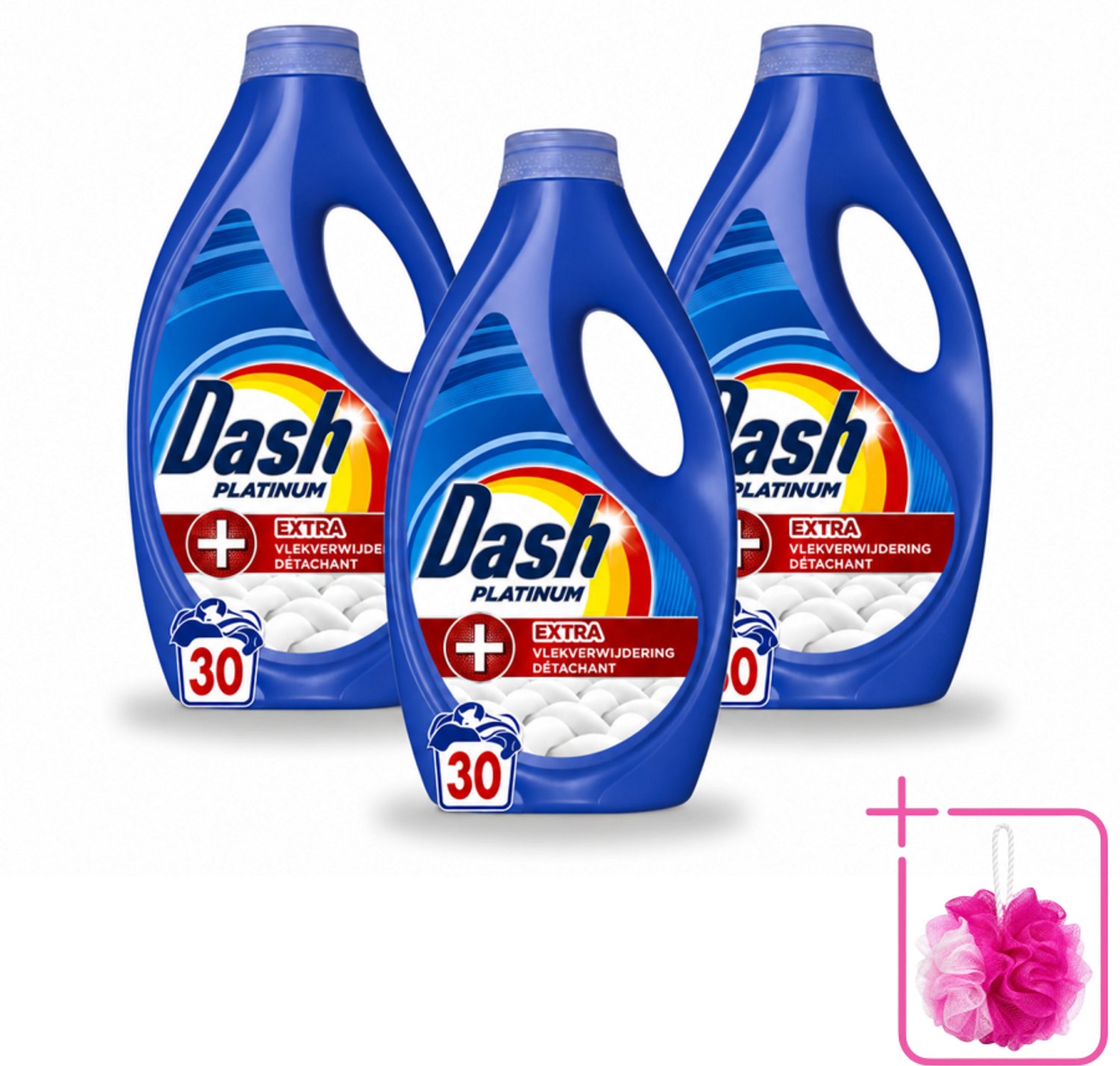 3 x Dash – Wasmiddel – Platinum – 1350 ml - Bulkverpakking - Vlekverwijdering - Douchemop - Wasmiddel