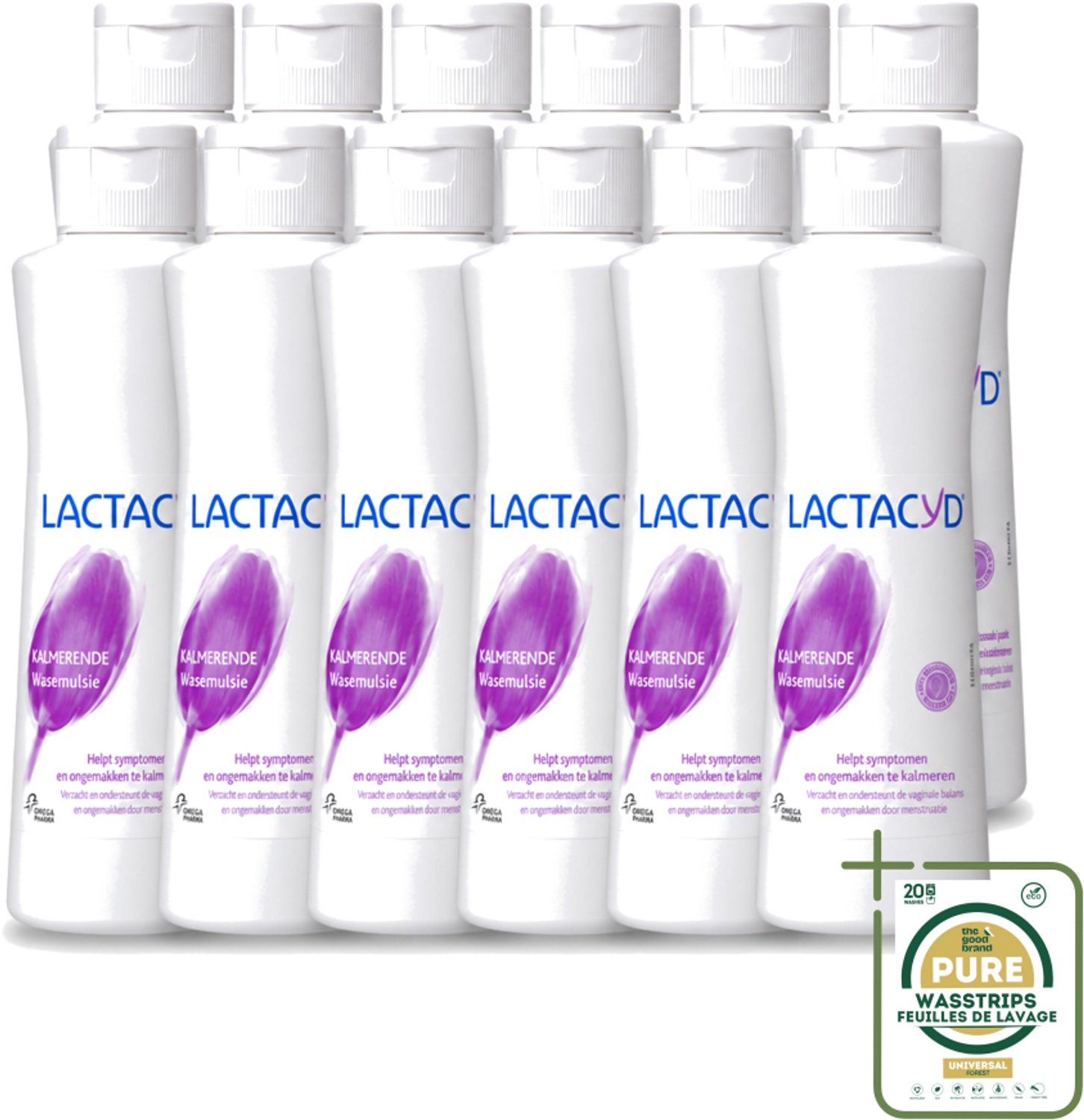 12 x Lactacyd – Kalmerend – Verzachtend – 250 ml - Intieme Wasemulsie - Kalmerende Wasemulsie - Jeuk Verlicht - Roodheid Verlicht - Intieme Verzorging