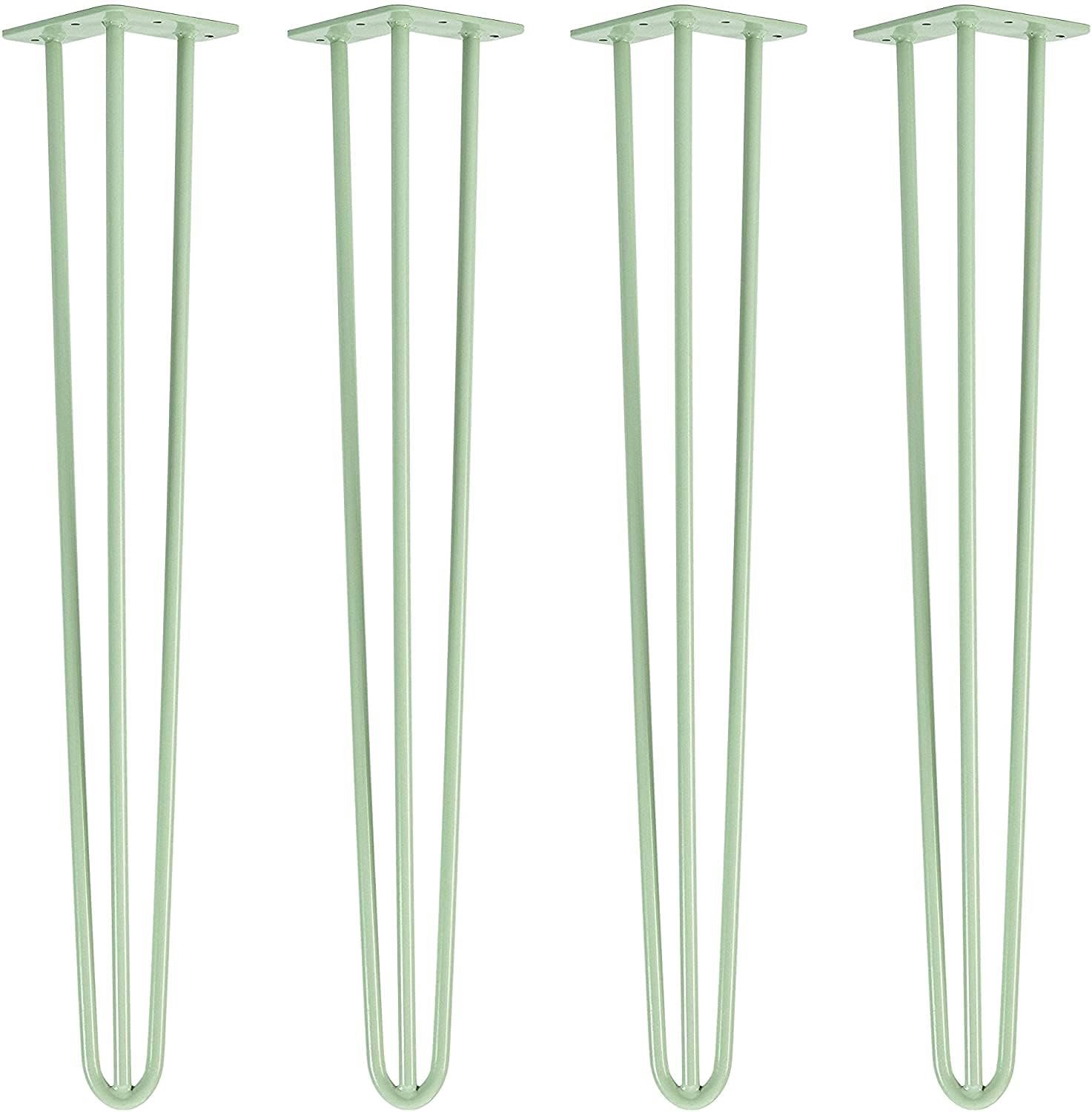 Moderne industriële stijl set van 4 groene stalen haarspeld meubelpoten stevige metalen tafelpoten voor bureau of eettafel (maat: 50cm)