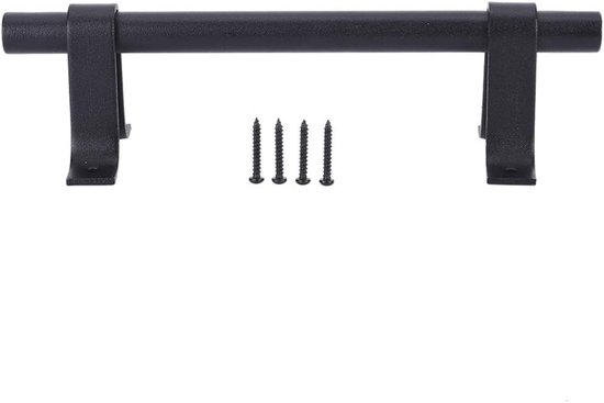 Vintage Zwarte Schuur Schuifdeurgreep voor Kast Kast Garage Meubelbeslag, Stevig Koolstofstaal 7,9" Lang Geschikt voor Houten Deuren Interieur Exterieur — afbeelding 2