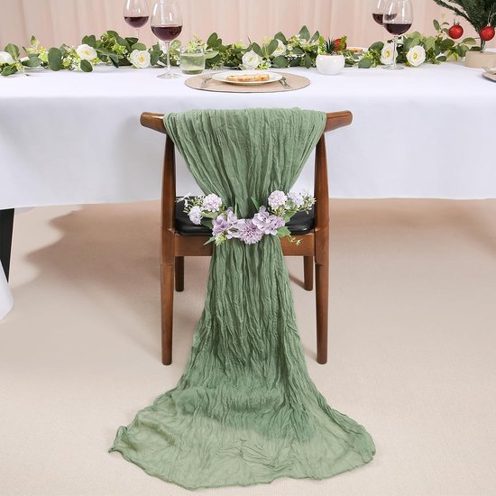2 Stuks Kaasdoek Tafelloper，Boho Gaas Tafelloper — afbeelding 4