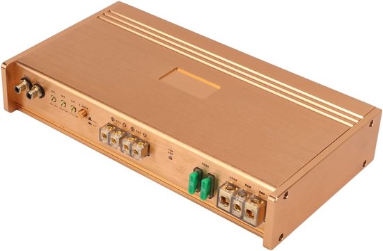 lyrlody Gouden Metalen Auto-audioversterker Hoog Rendement Universele Auto-stereoversterker 90 W Vermogen voor Autogeluidssysteem — afbeelding 4