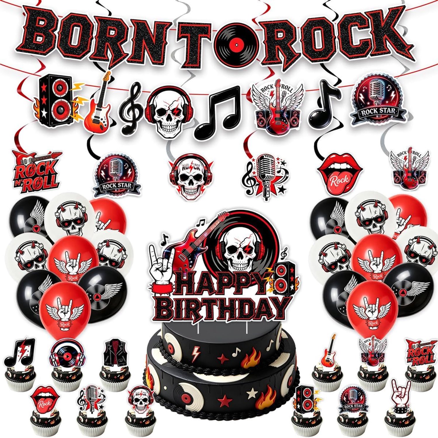 Rock'n'roll Ballondecoraties, Rock Party Decoratieset