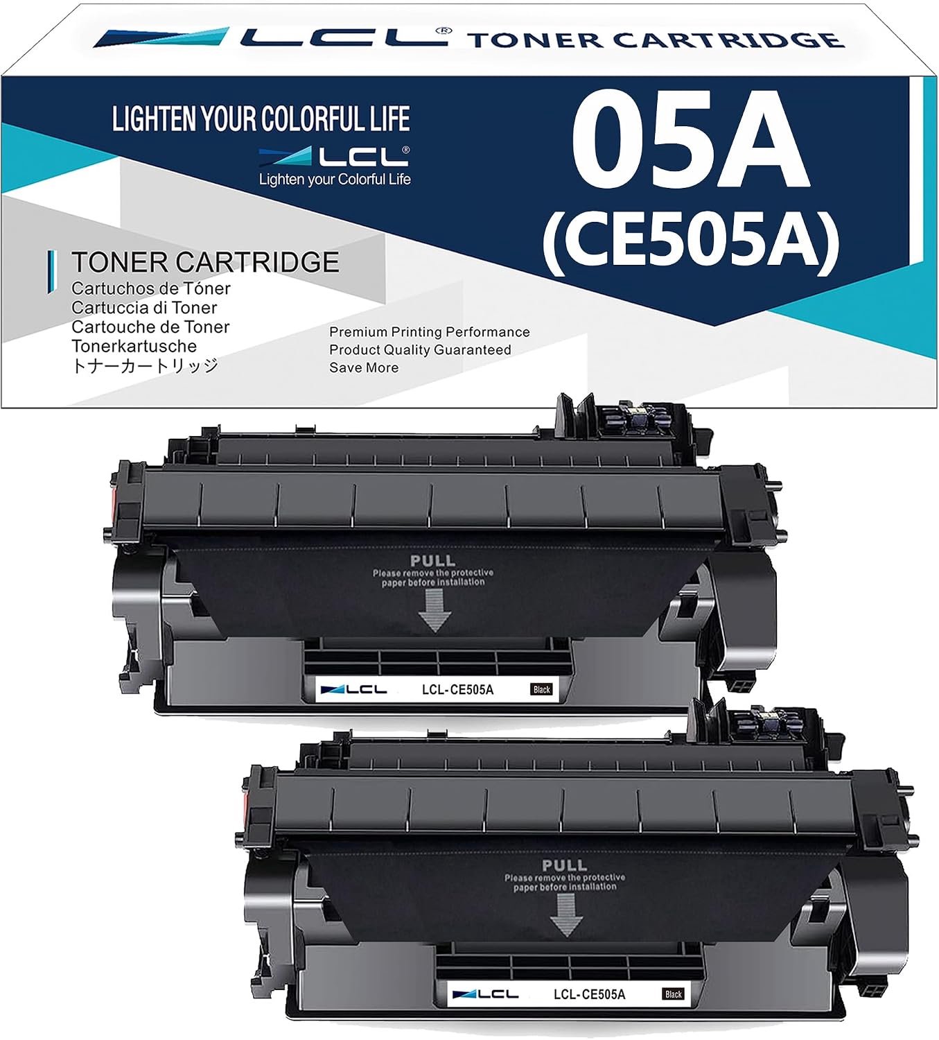 tonercartridges zwart - compatibel met HP 05A CE505A CE505X - 2 stuks - scherpe afdrukken - ShopVlot