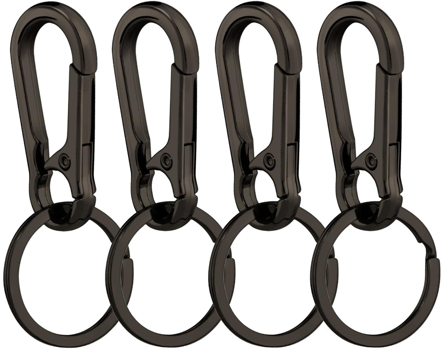 Sugeru 4 stuks metalen sleutelhangers, zinklegering, anti-roest, sleutelhanger karabijnhaak, sleutelring, sleutelhangerorganizer, multifunctioneel, 4