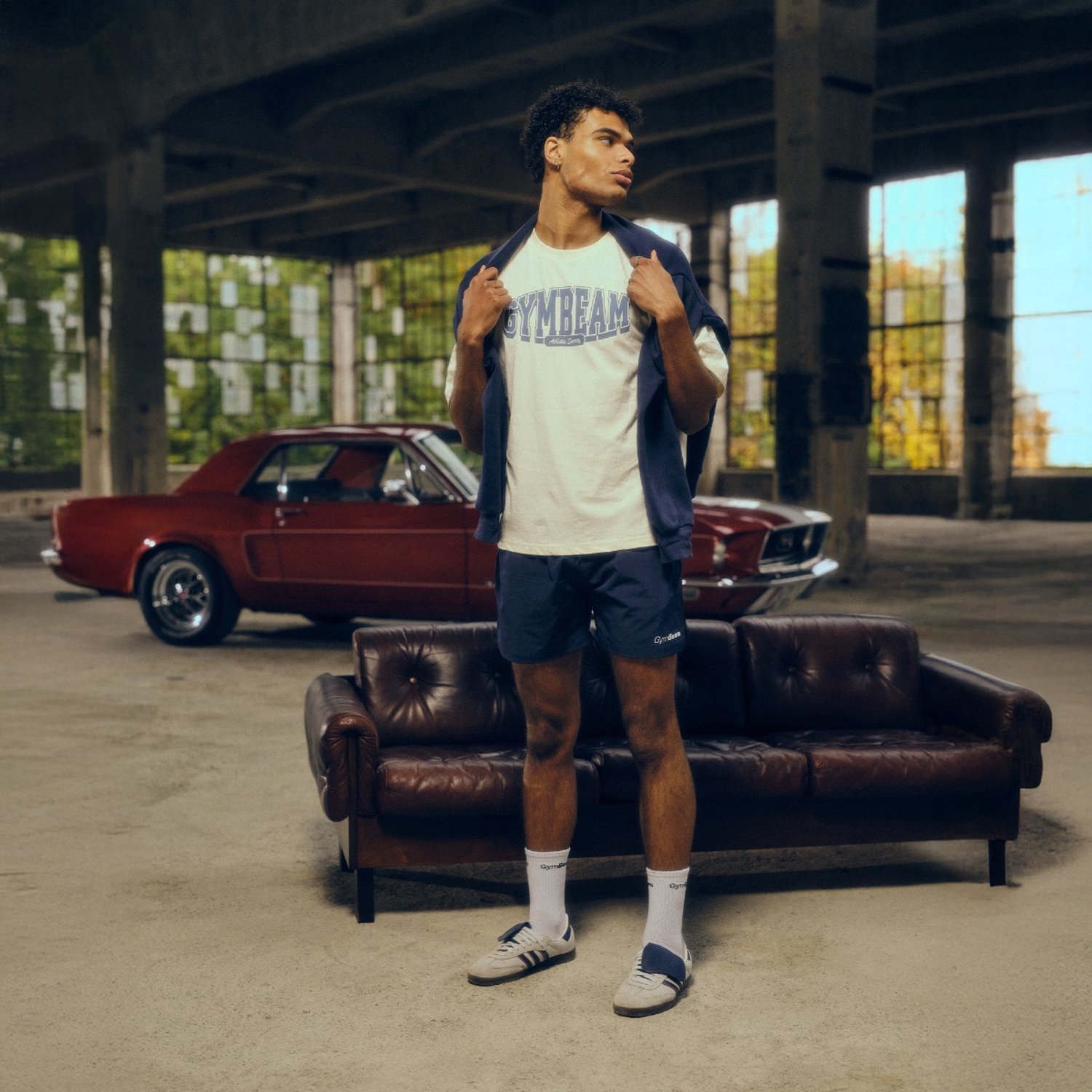 GymBeam Athletic Society Boxy T-shirt Crème L