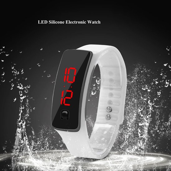 Lyrlody Multifunctioneel Digitaal Sportwaterdicht Dameshorloge, Wekker, Stappenteller met Calorieënteller, Uniseks, Wit — afbeelding 2