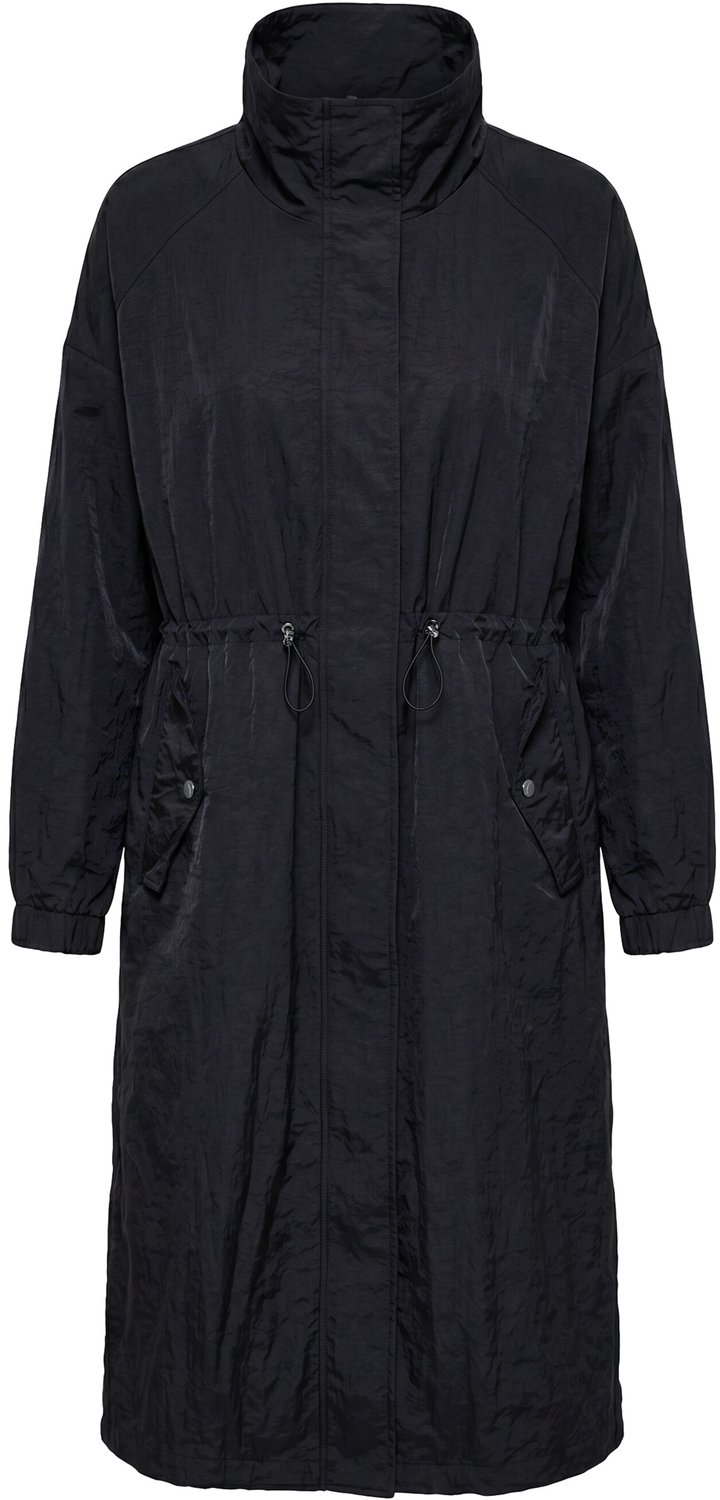 Studio Untold - Dames - Mantel recht model taille met trekkoord - Zwart - Maat 42+