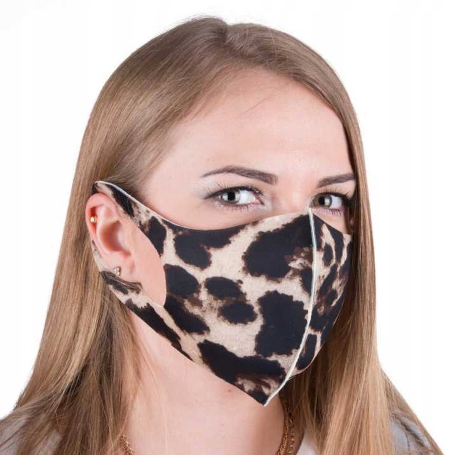 Herbruikbaar Neopreen Mondkapje Panterprint Bruin L/XL
