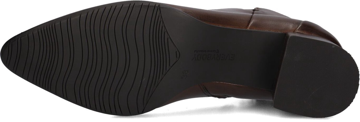 EVERYBODY Ludina Enkellaarsjes - Enkelboots met rits - Dames - Bruin - Maat 43