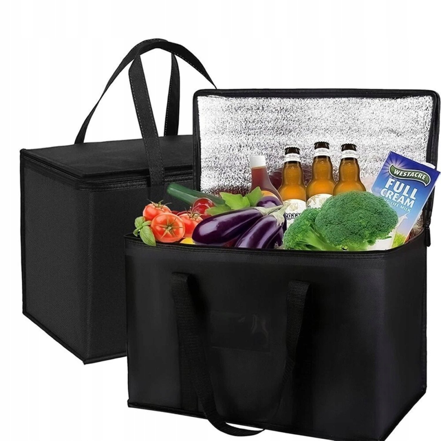 Grote Thermische Koeltas 40L - Opvouwbaar & Geïsoleerd voor Boodschappen & Picknick
