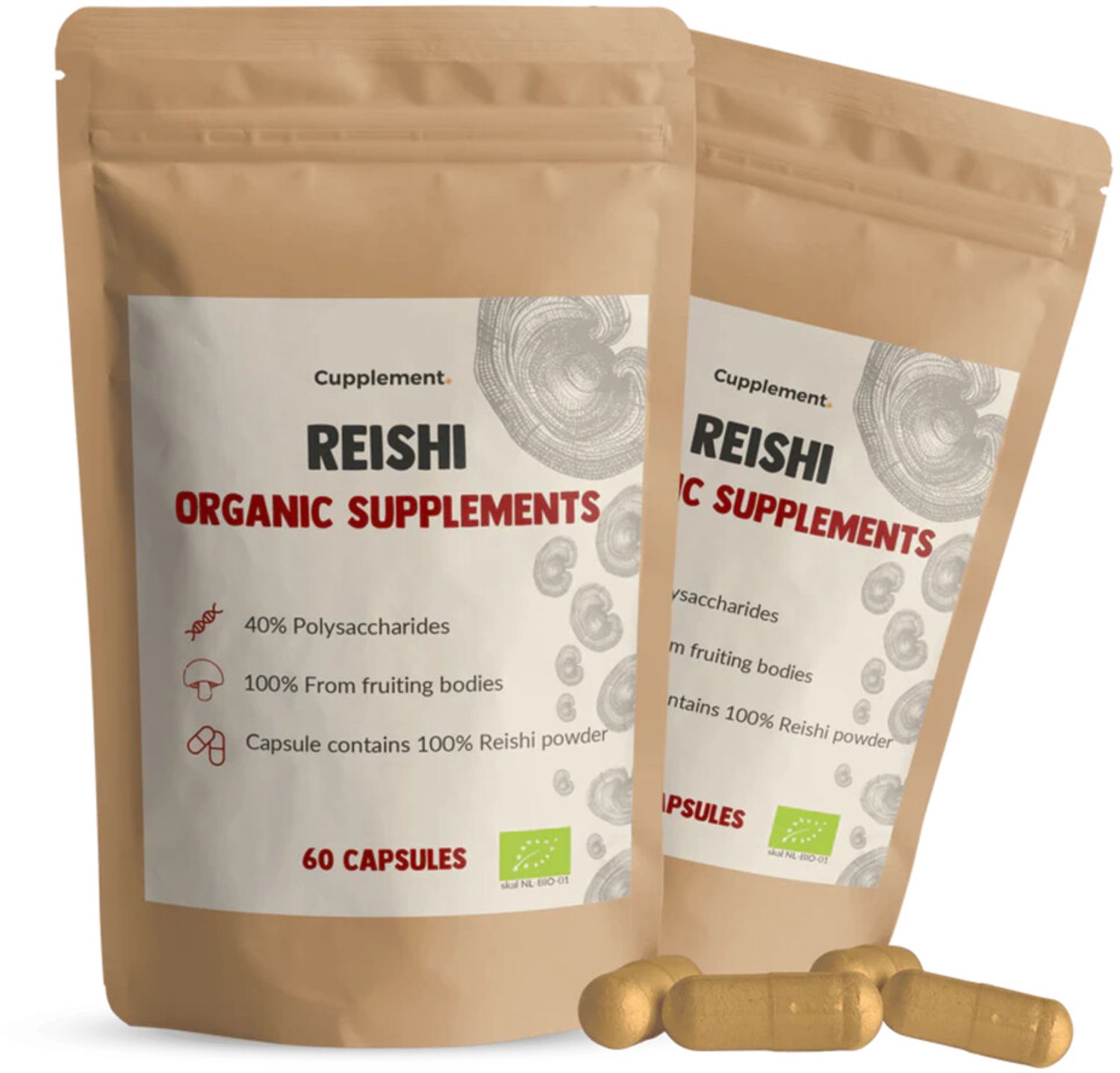 Cupplement - Reishi Organic Supplements - 2 x 60 capsules - Voordeelverpakking