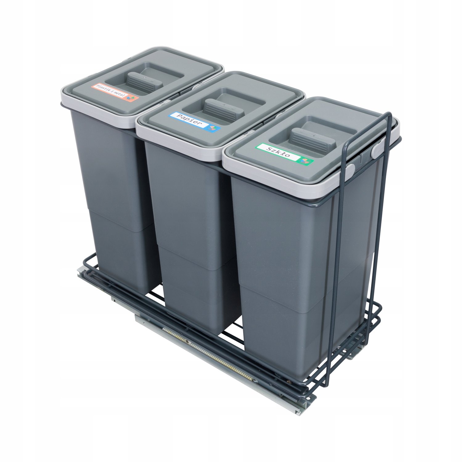 Merkloos Afvalscheider EcoCube 30cm 3x8L met Soft-Close