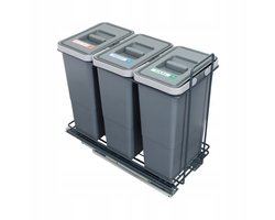 Merkloos Afvalscheider EcoCube 30cm 3x8L met Soft-Close