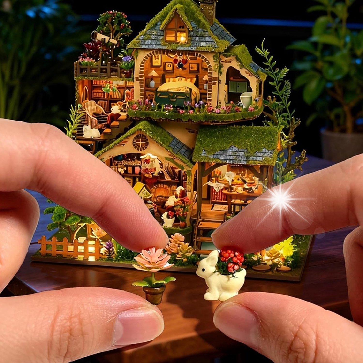 Miniatuur Huisje Magisch Bos DIY LED Set Creatief Cadeau Kinderen