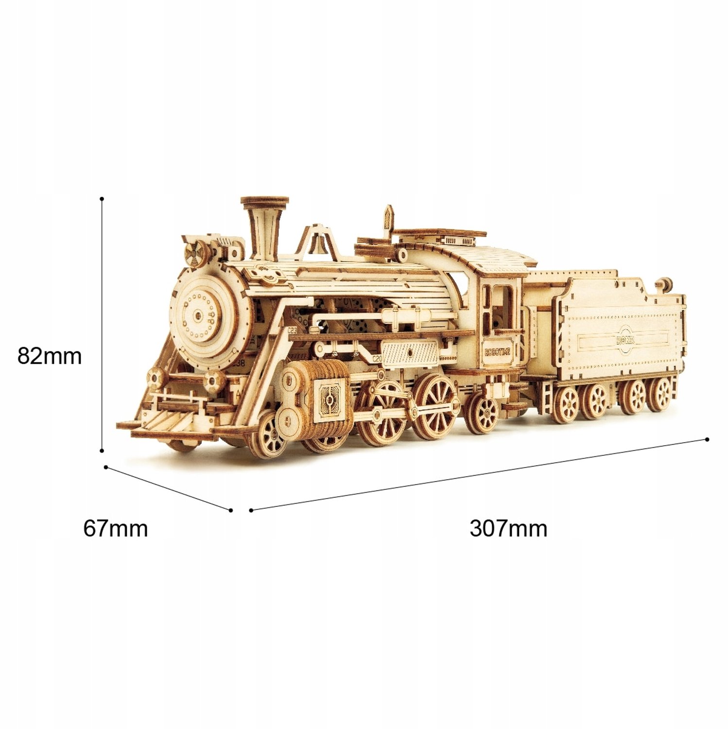 ROBOTIME 3D Houten Trein Puzzel - Retro Stoomlocomotief