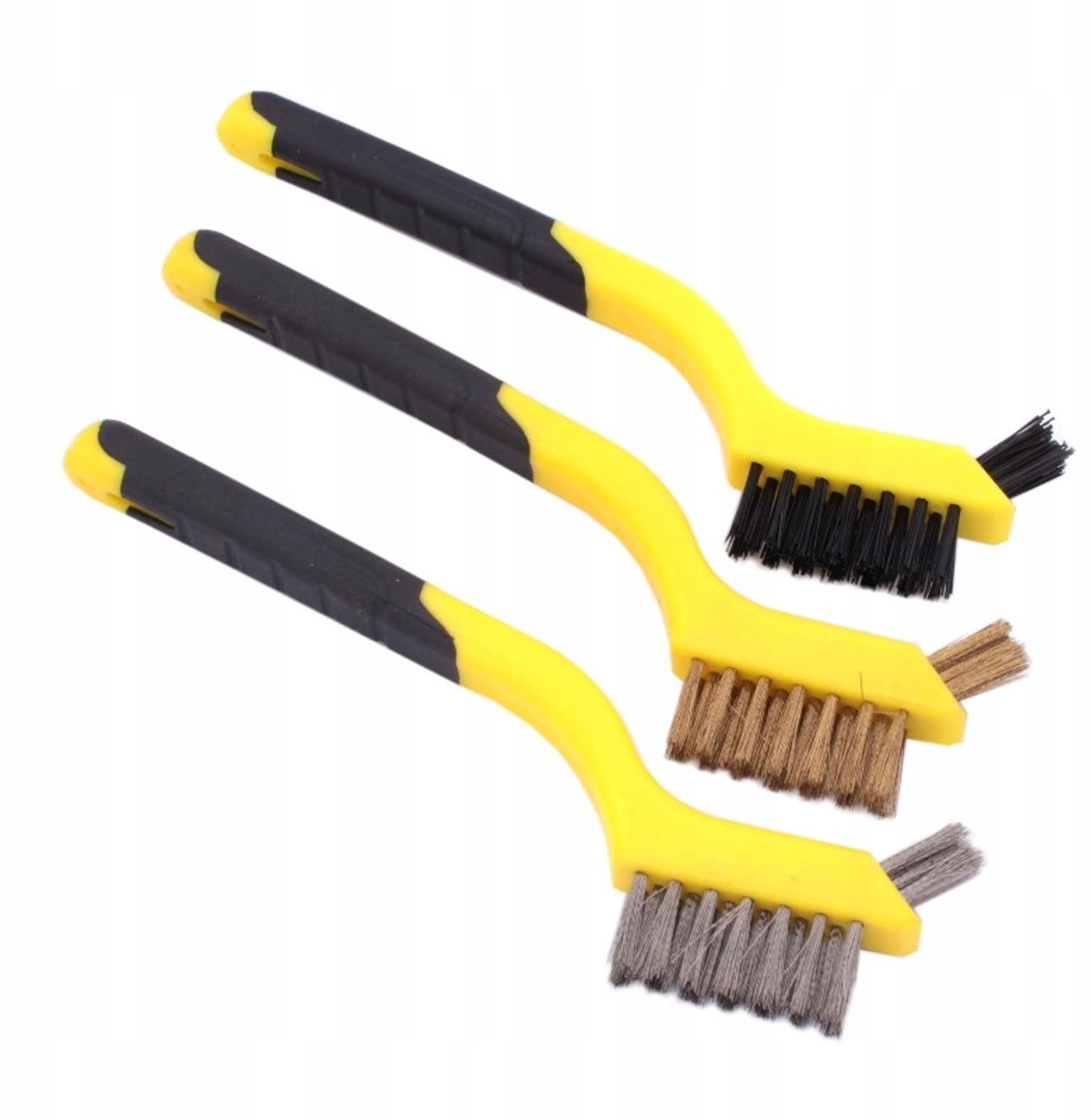 3x Draadborstel Set 180mm - Nylon, Messing, RVS