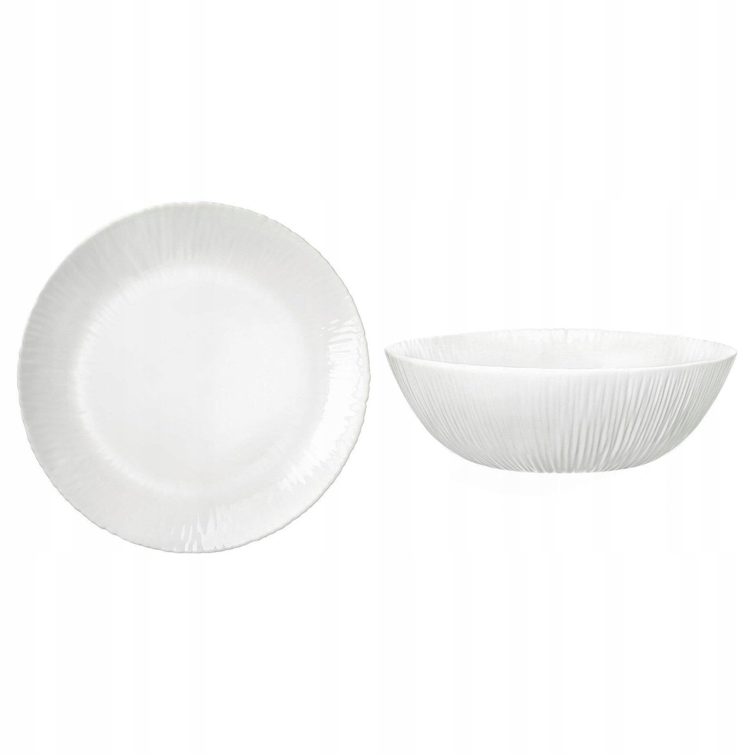 Bormioli Rocco Coconut: Wit bord 27cm + schaal 15cm, 2-delig