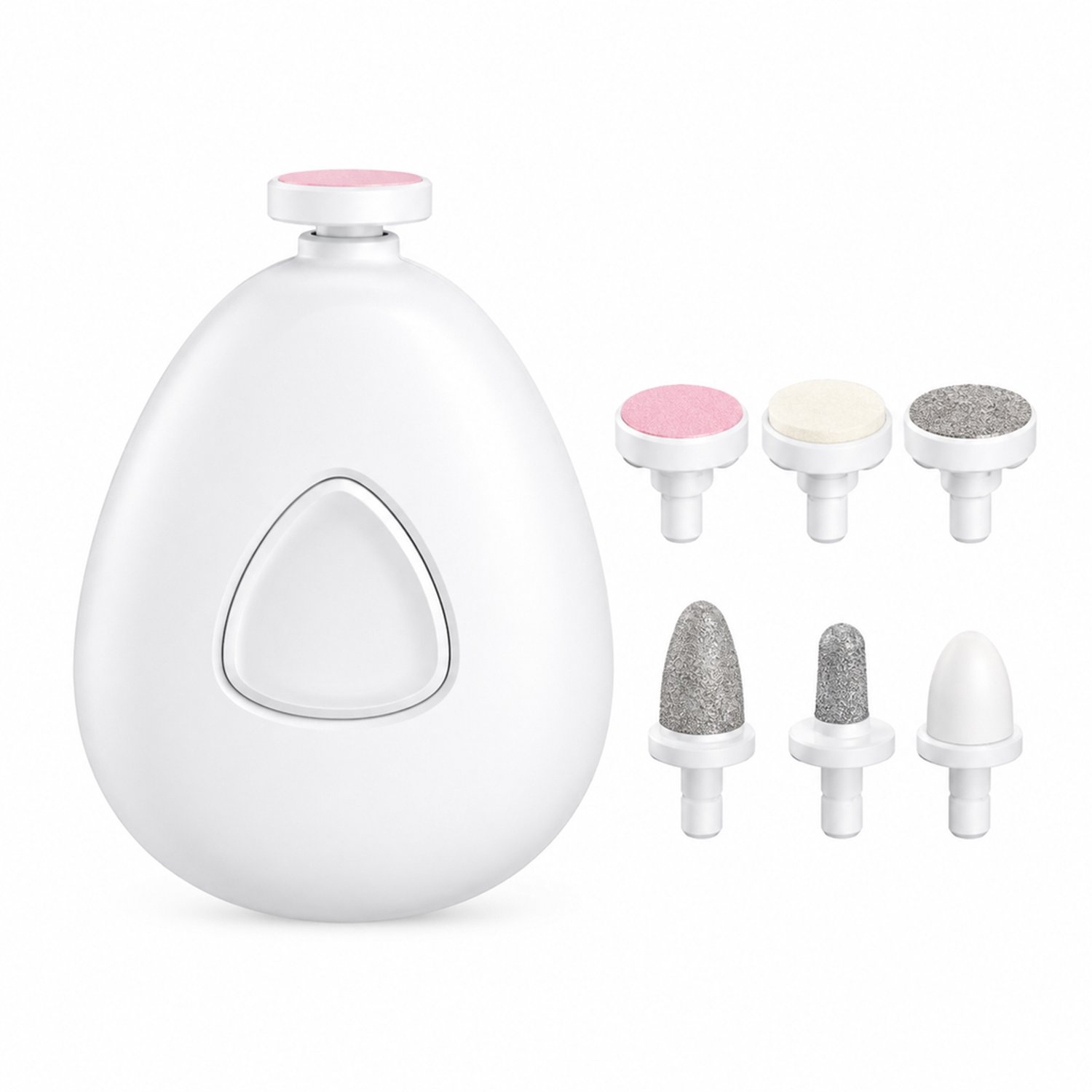 Elektrische nageltrimmer - Wit - Elektrisch nagels vijlen - Voor thuis - Inclusief 6 vijlkoppen