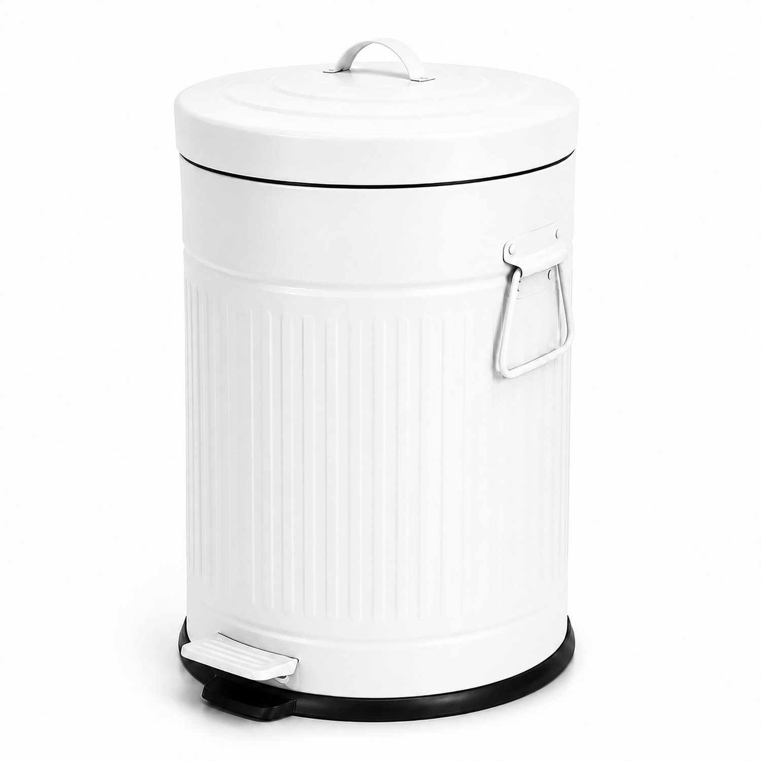 Prullenbak - 20 l - retro - wit