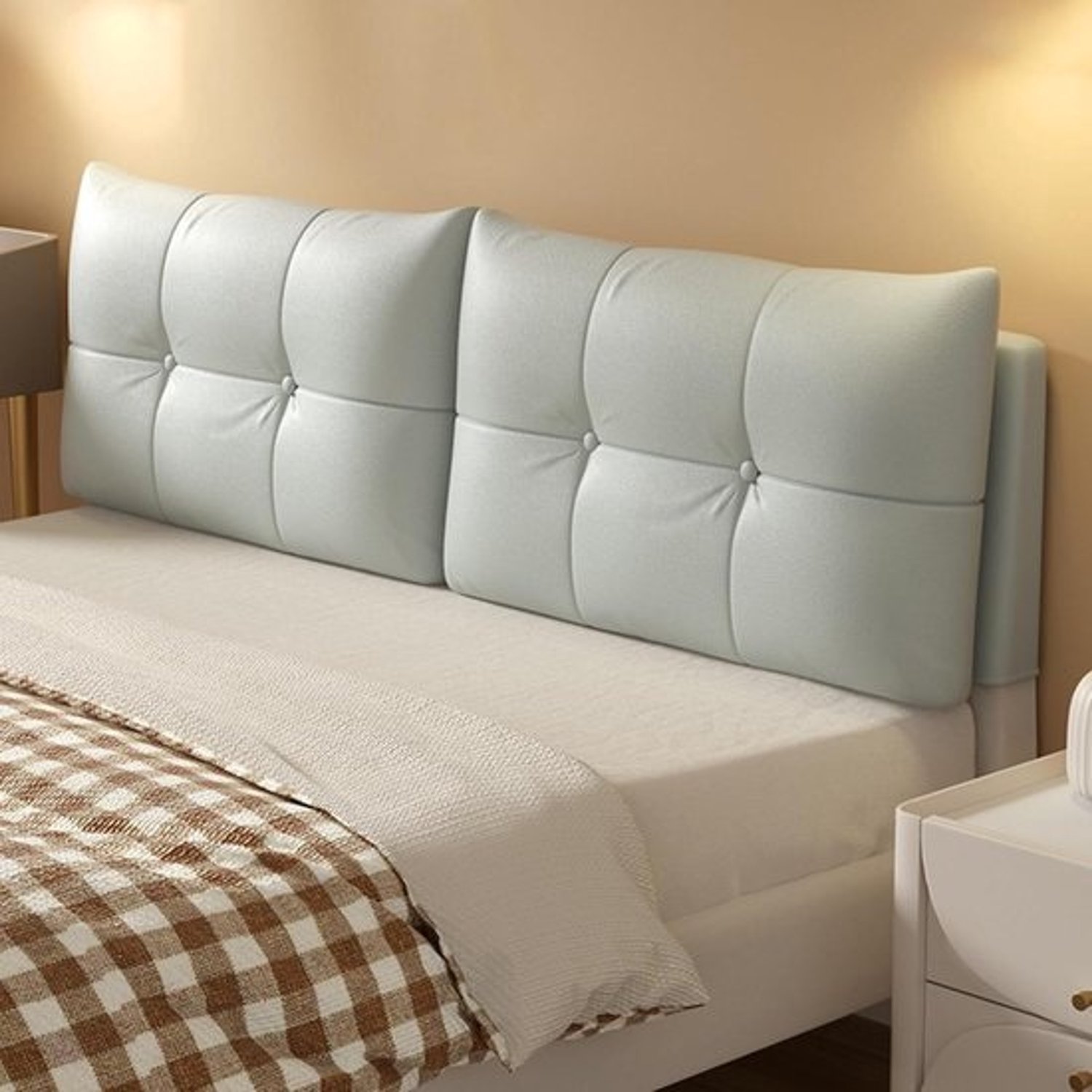 Hoofdbordkussen - Rugsteunkussen - Ontspannen in bed - Afneembare hoes - 79 inch - Grijs