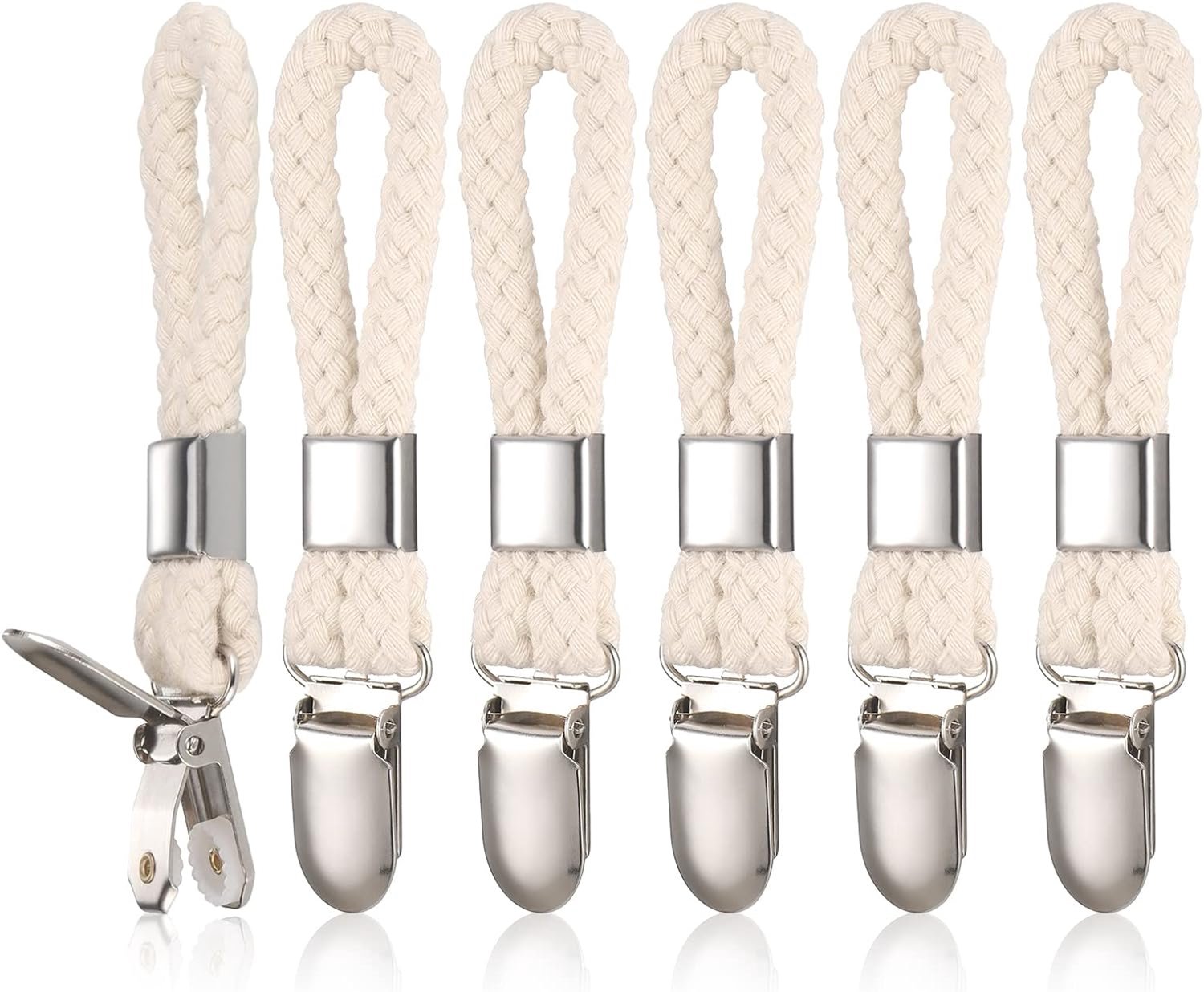 Famanu - Handdoekclips Set - Handdoeken en vaatdoeken ophangen - Stevige en handige clips - Beige 6 stuks