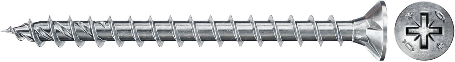 Famanu - Spanplattenschroeven 3,5 x 30 mm - Voor sterke verbindingen in hout - Volledig schroefdraad en kruiskop - 100 stuks