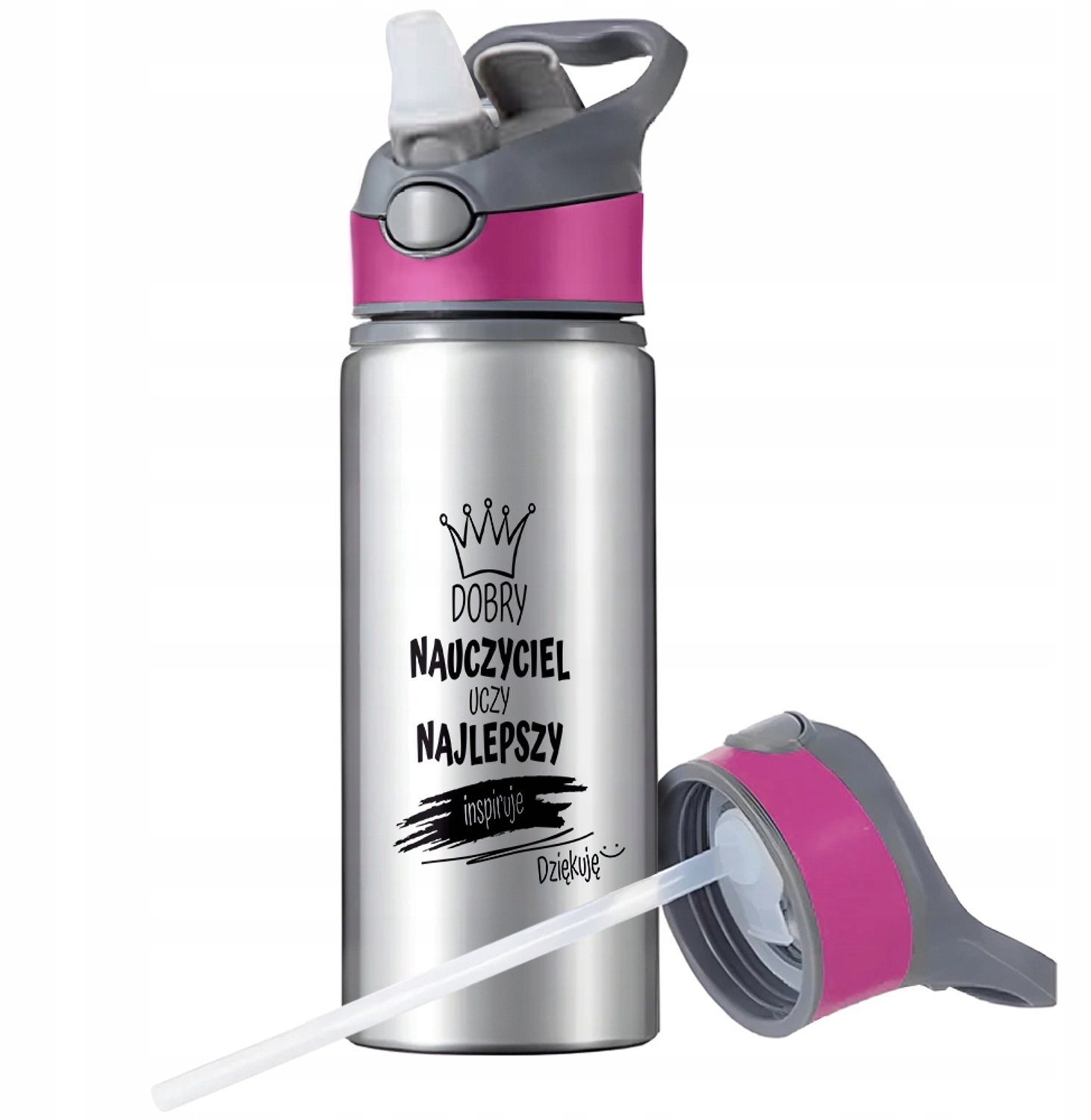 Aluminium Sport Bidon 650ml met Rietje en Handvat