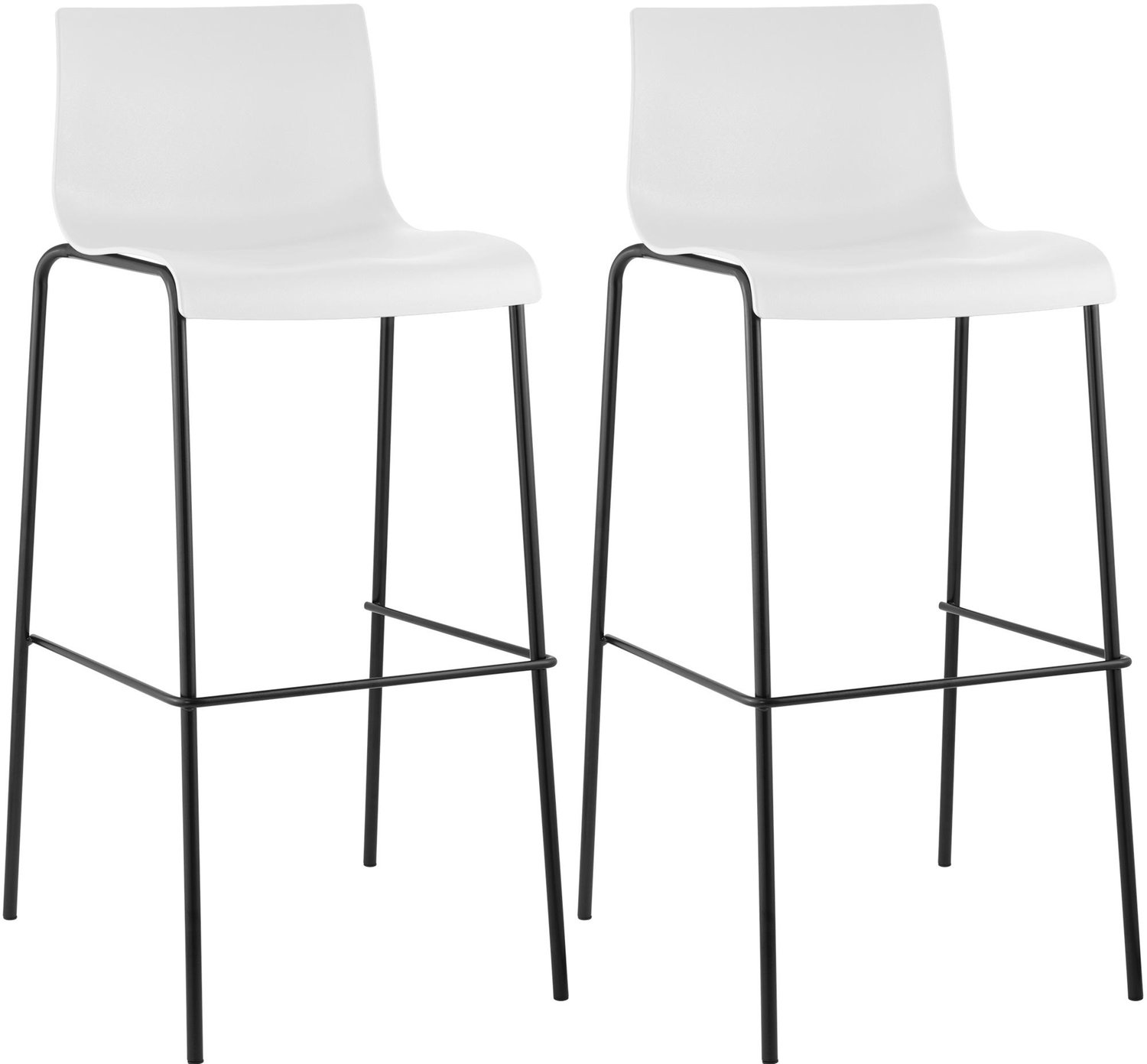 Luxe Comfort Torino 0110 barkrukken (set van 2) - kunststof - wit wit zwart
