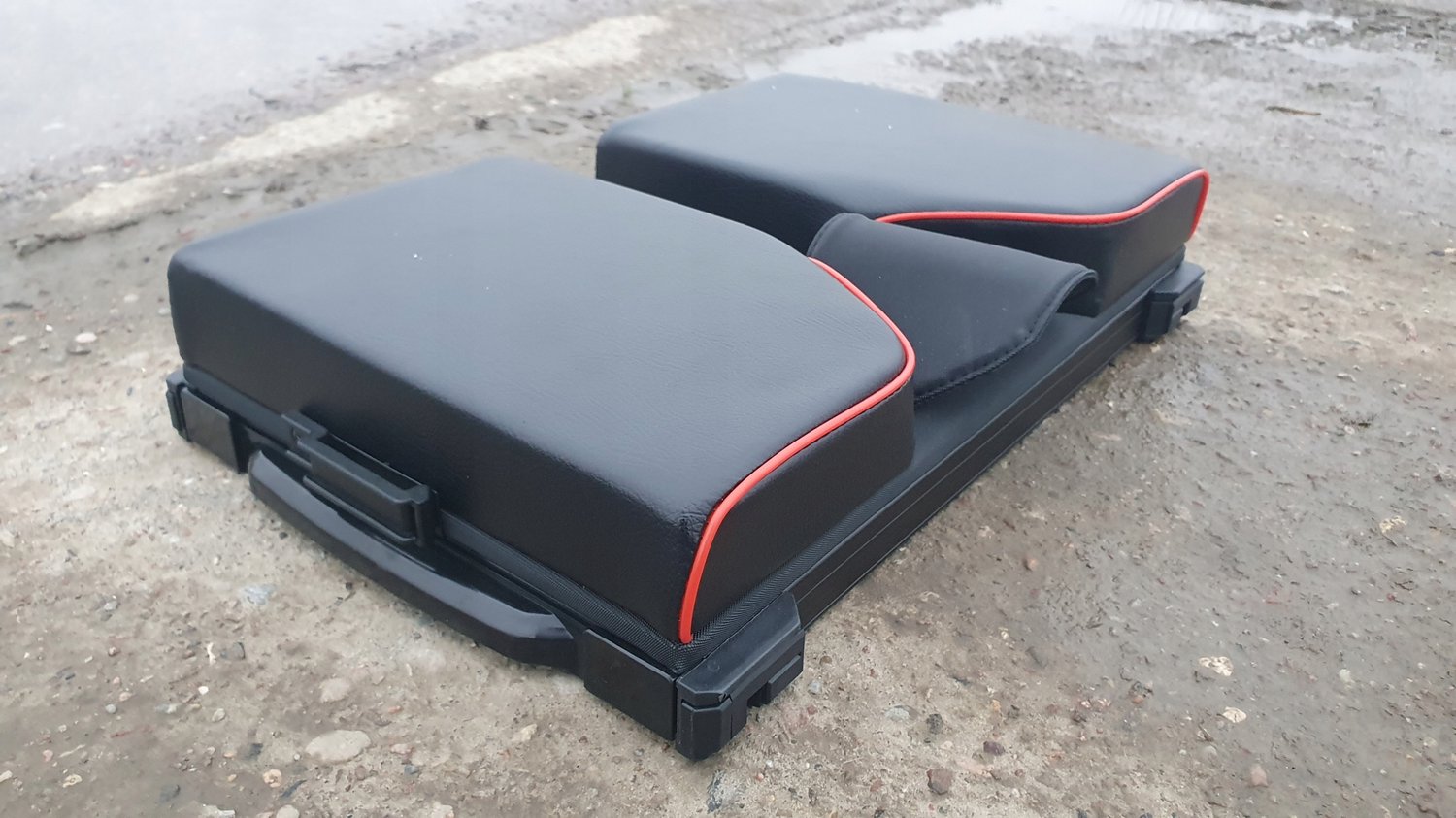 Zwart Visstoel Kussen met Houder - Universeel & Comfortabel